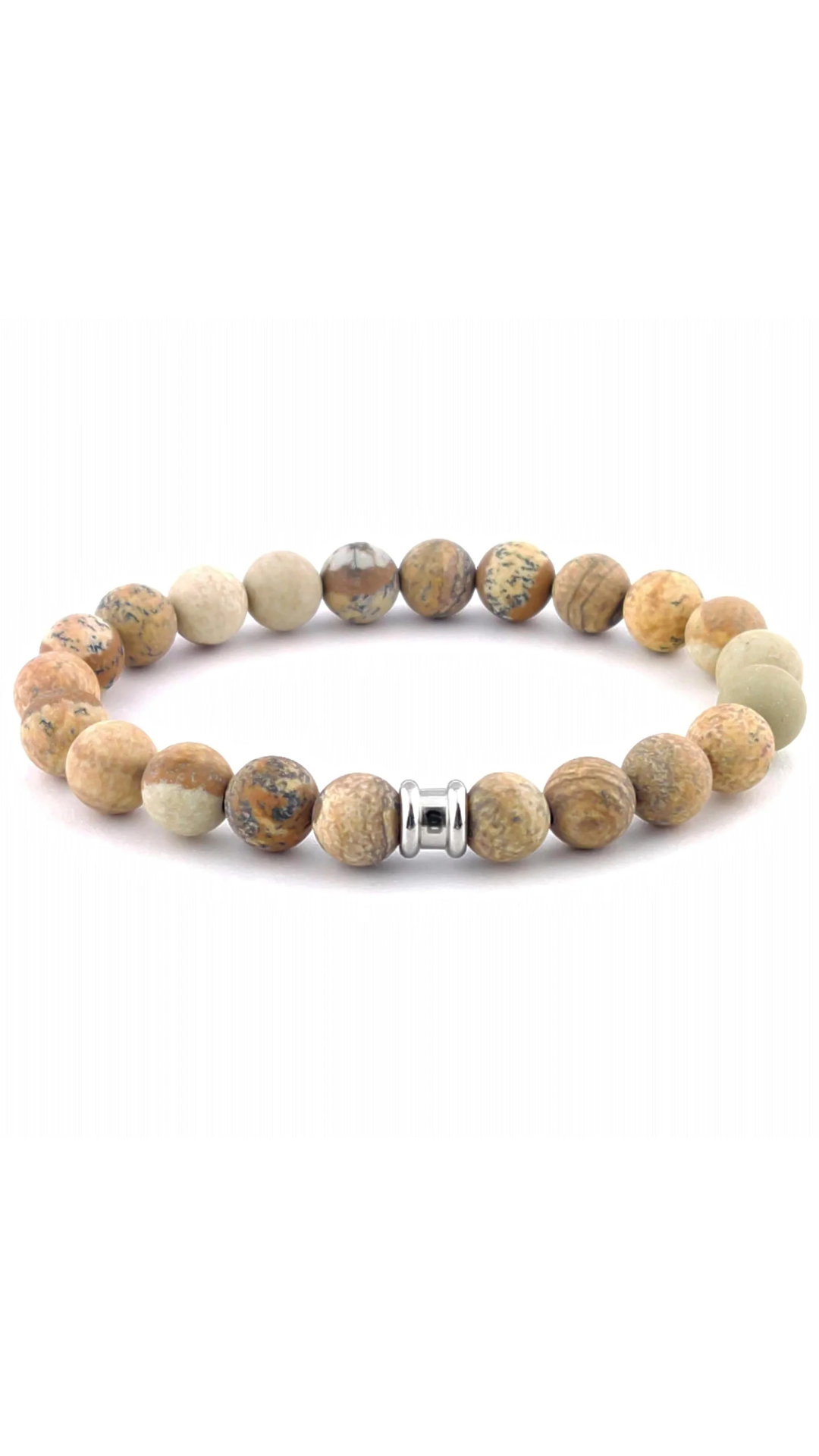 Steel & Barnett Stones Basic Wood Bracelet