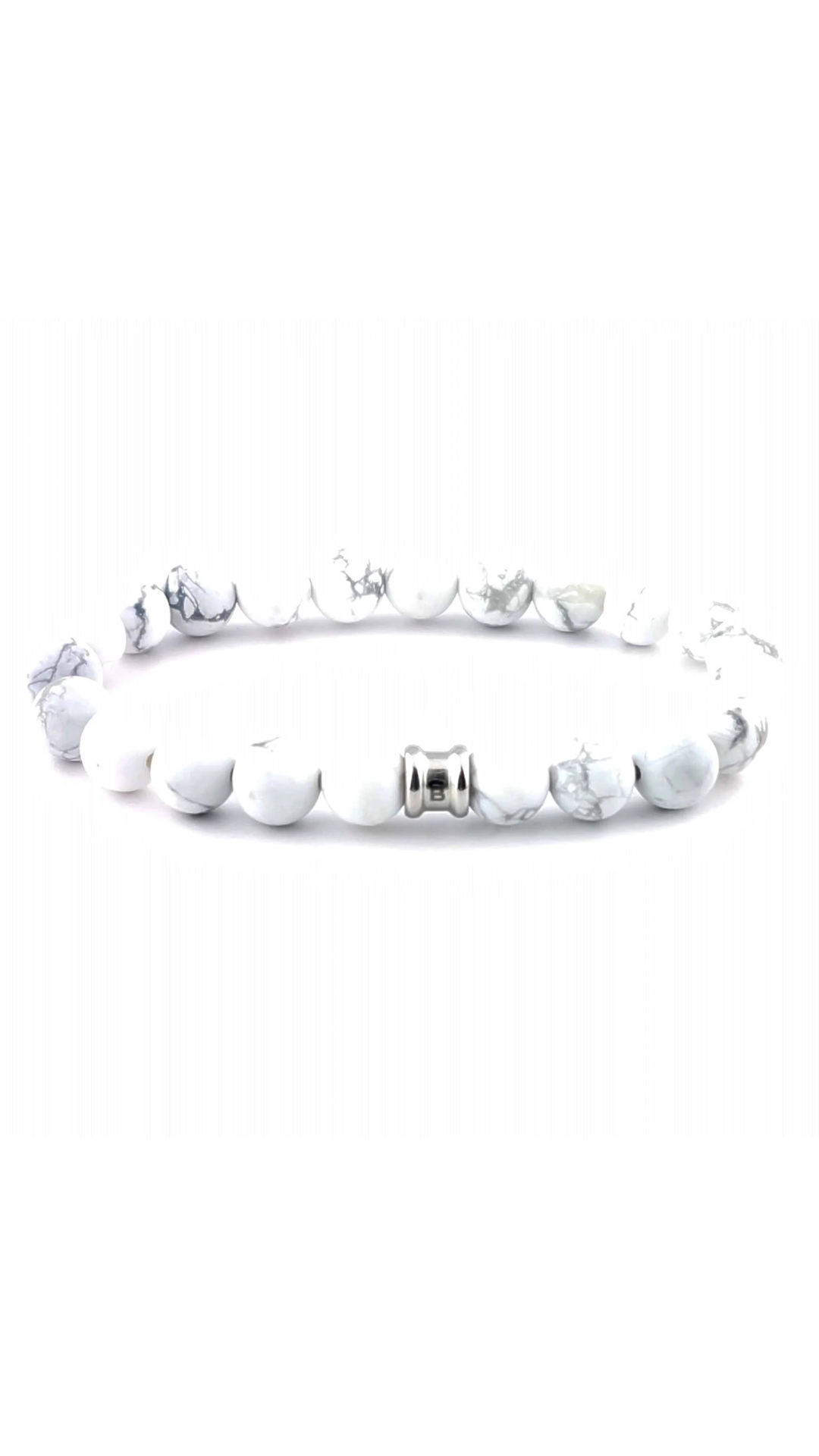 Steel & Barnett Stones Basic Bianco Bracelet