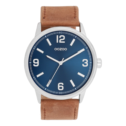 Oozoo Watch C11501 / 45mm / Silver / Blue / Brown
