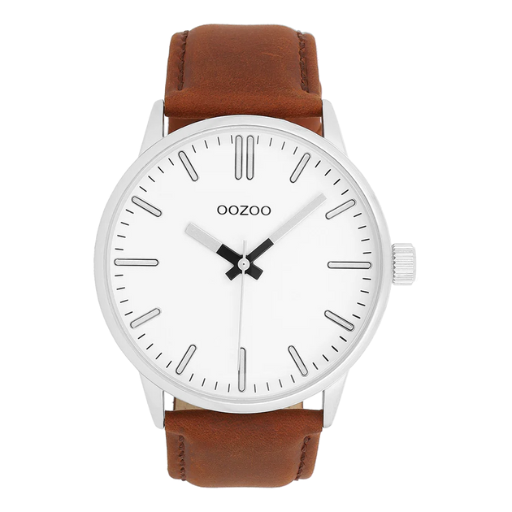 Oozoo Watch C11513 / 45mm / Silver / White / Brown