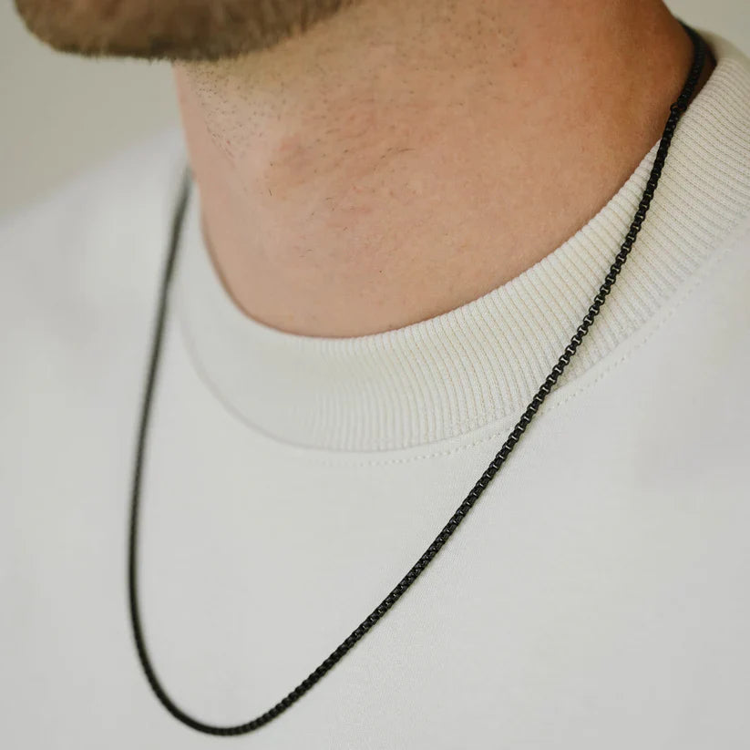 Steel & Barnett Boxed Black Chain Necklace
