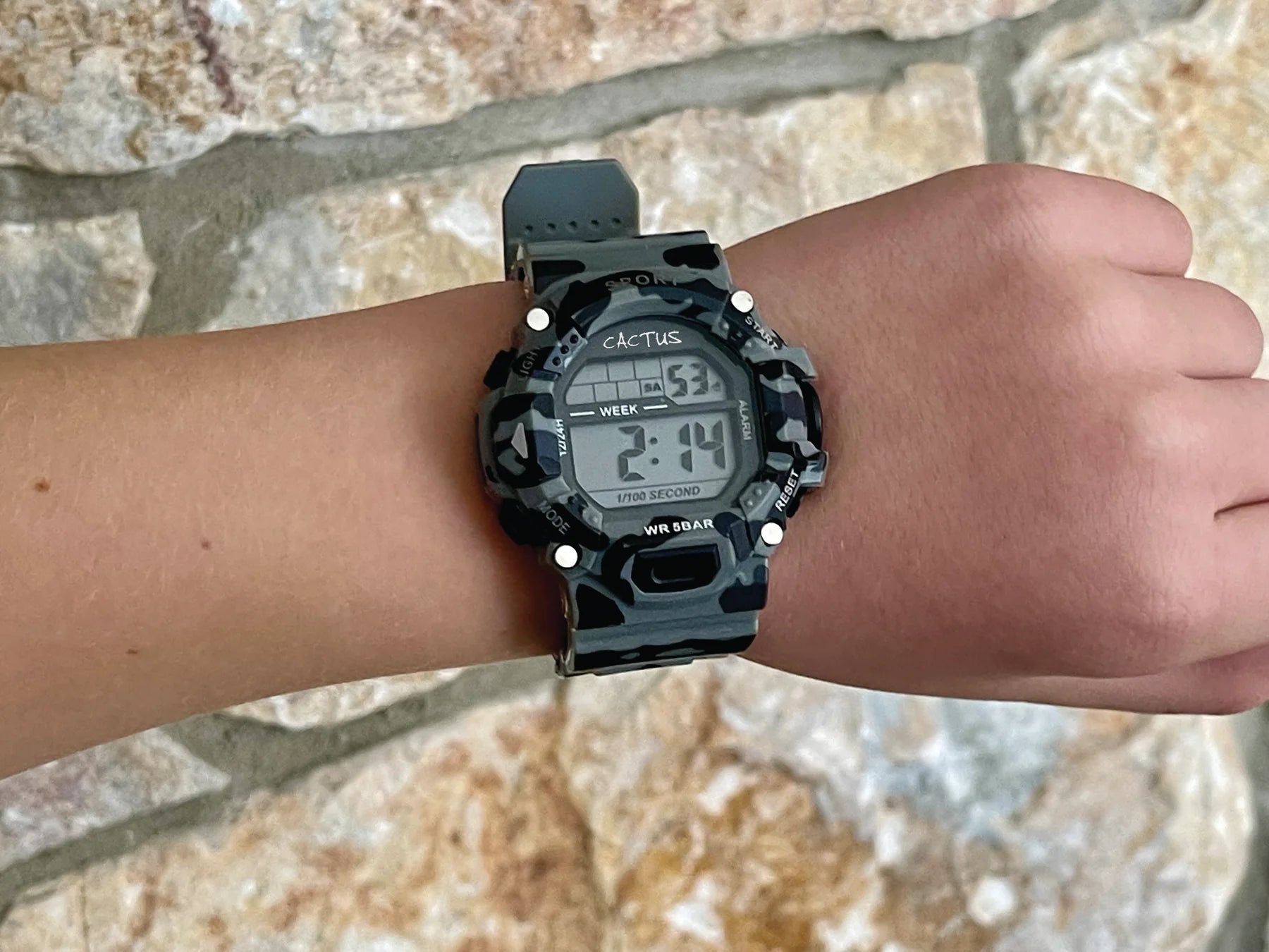 Cactus Explorer - Kids Camouflage Digital Watch - Green Black