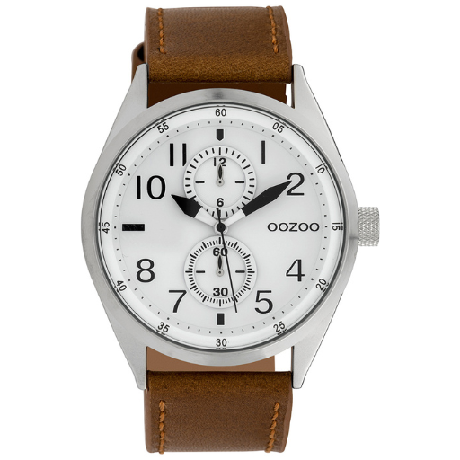 Oozoo Watch C10025 / 42mm / Silver / Brown