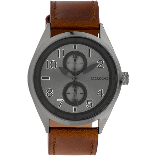 Oozoo Watch C10028 / 42mm / Grey / Brown