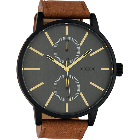 Oozoo Watch C10503 / 50mm / Black / Gold / Dark Grey / Brown