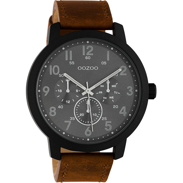 Oozoo Watch C10507 / 45mm / Black / Grey / Brown