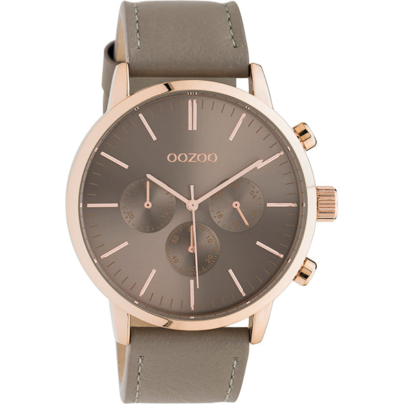 Oozoo Watch C10916 / 45mm / Rose Gold / Taupe