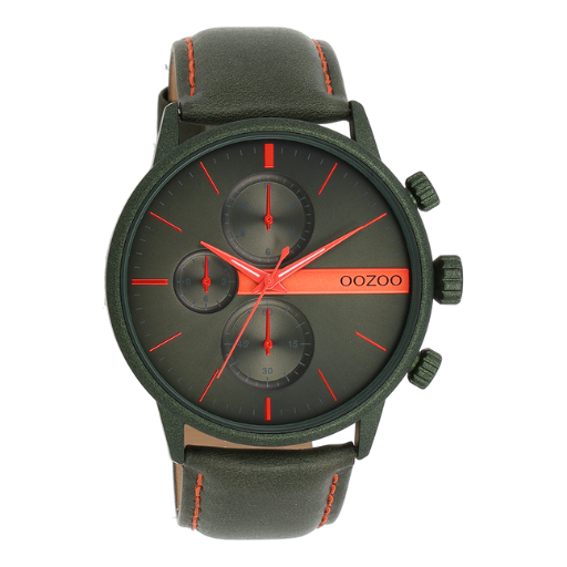 Oozoo Watch C11227 / 45mm / Forest Green / Red