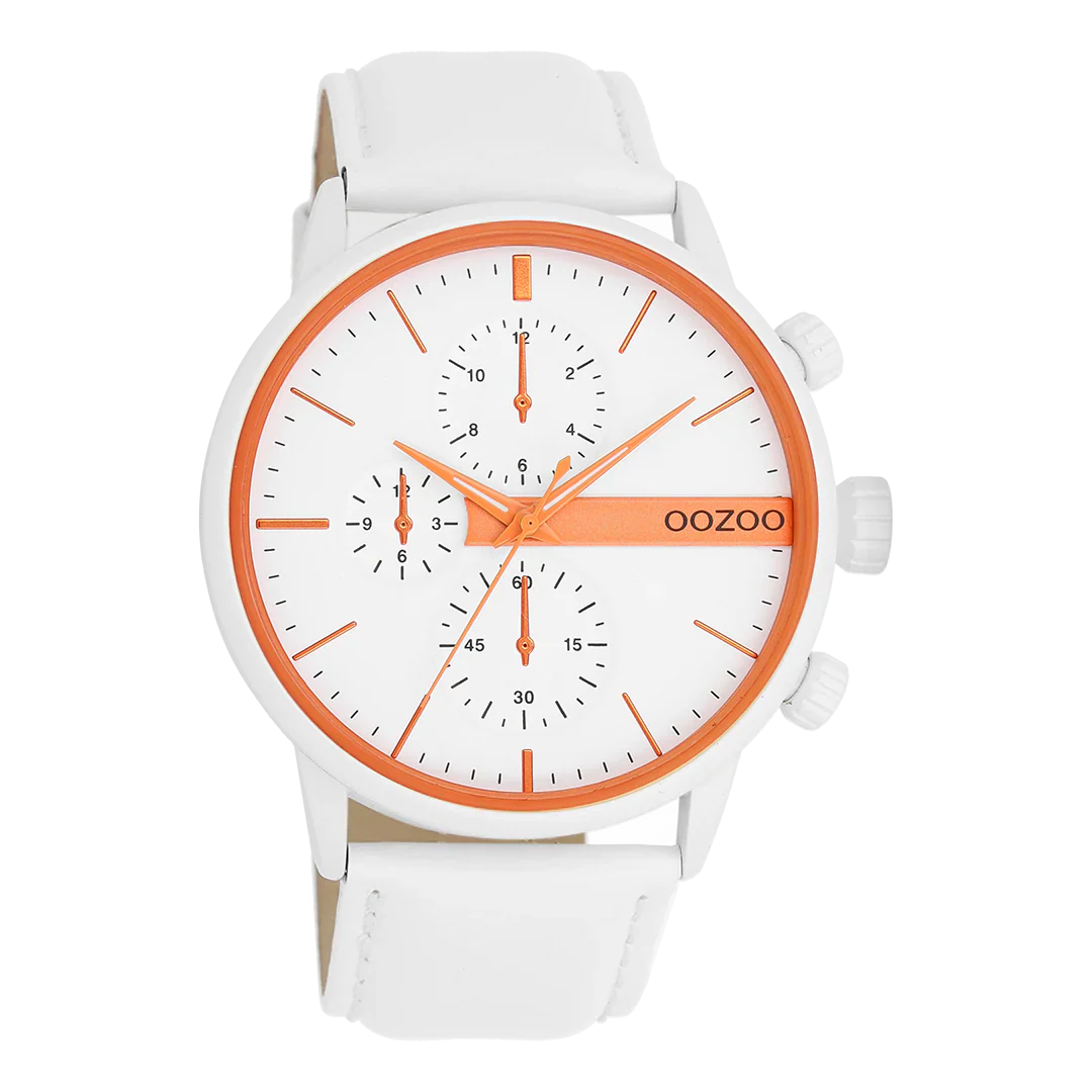 Oozoo Watch C11314 / 45mm / White / Fluro Orange