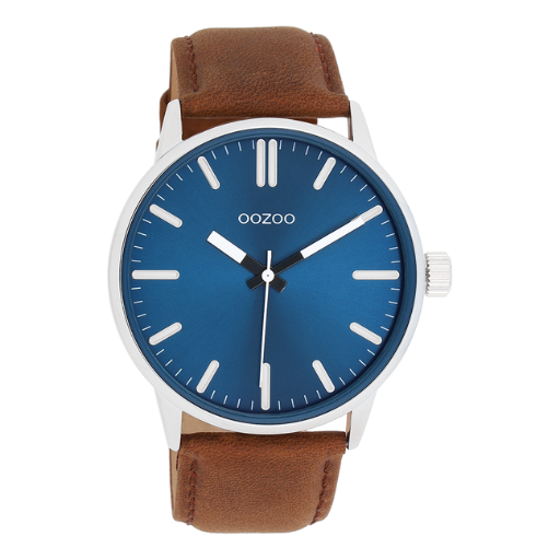 Oozoo Watch C11400 / 45mm / Silver / Brown / Blue