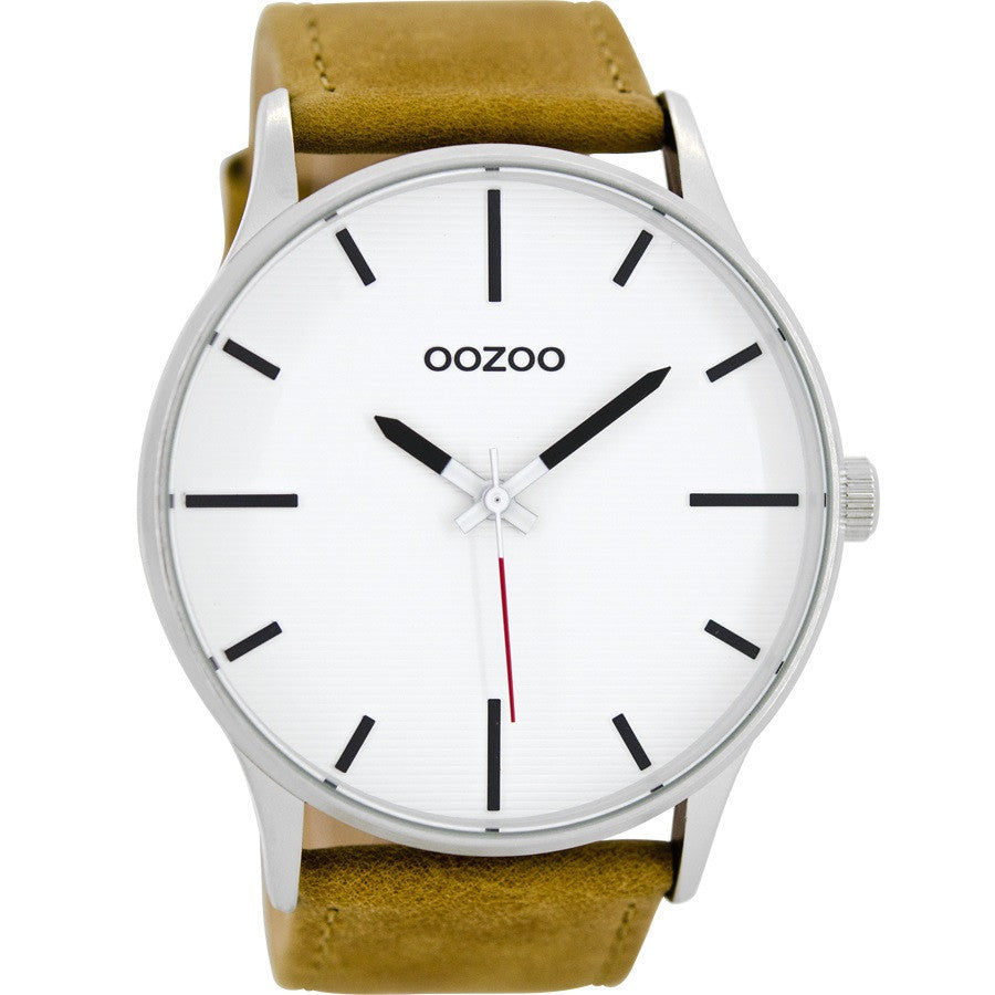 Oozoo Watch C8550 / 48mm / Silver White Tan