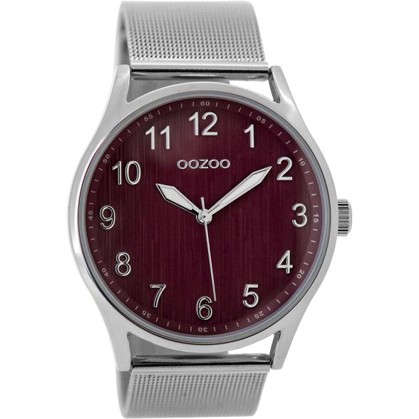 Oozoo Watch C9517 / 41mm / Silver / Burgundy
