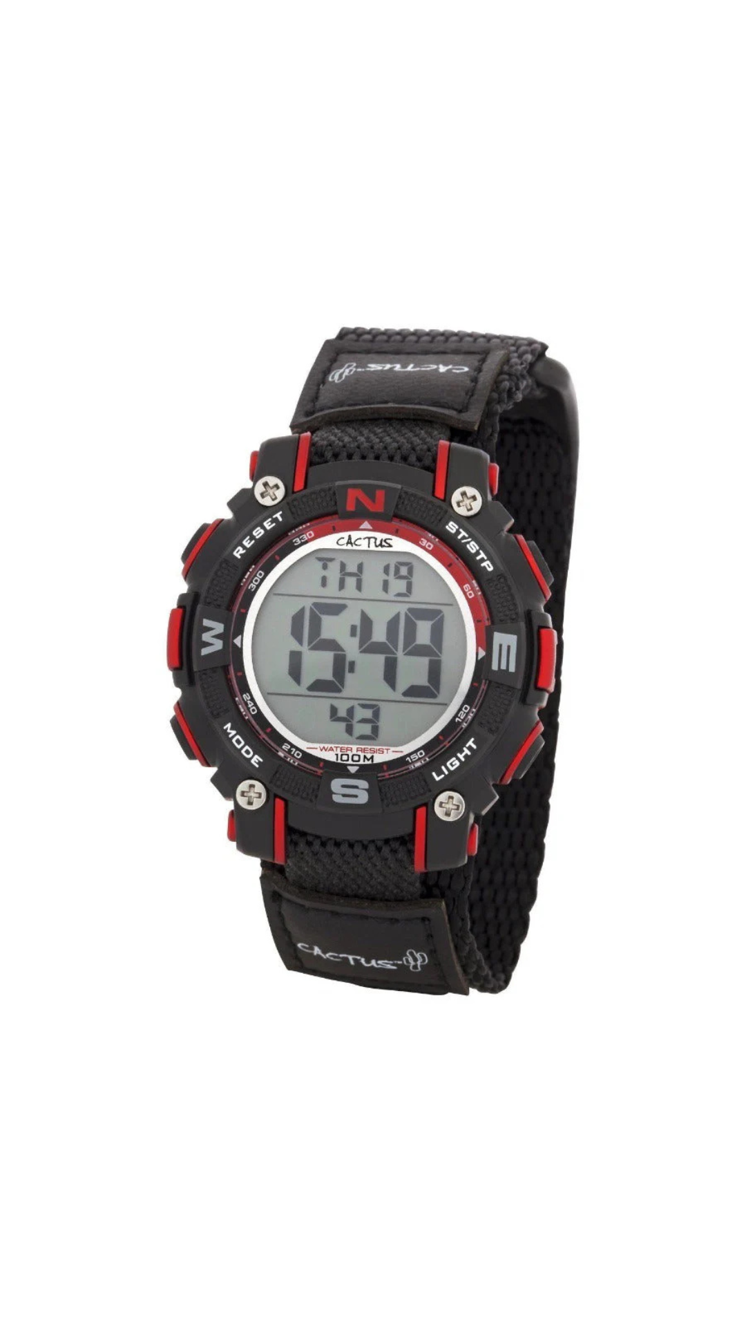 Cactus Robust Kids Digital Watch Black/Red