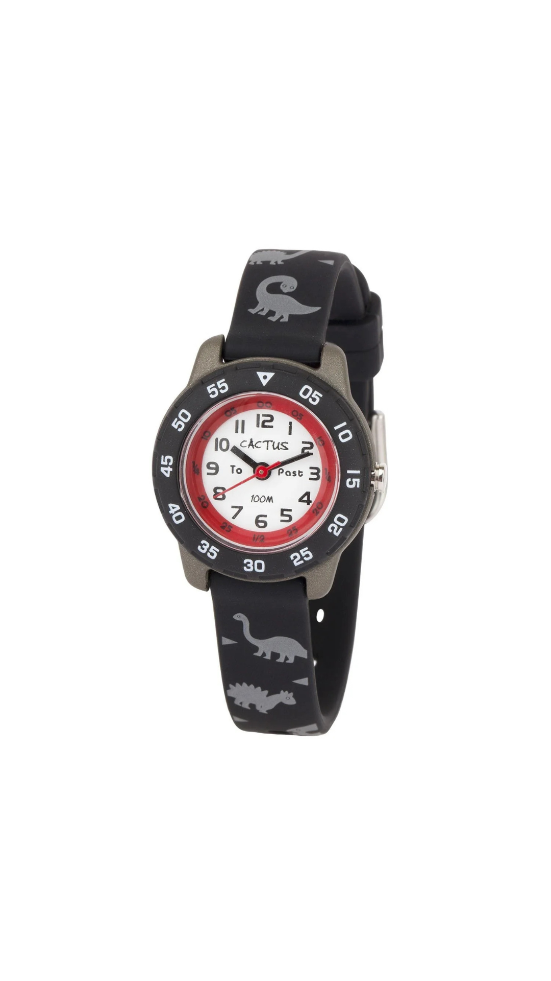 Cactus Junior Watch - Time Teacher - Black / Dinosaur