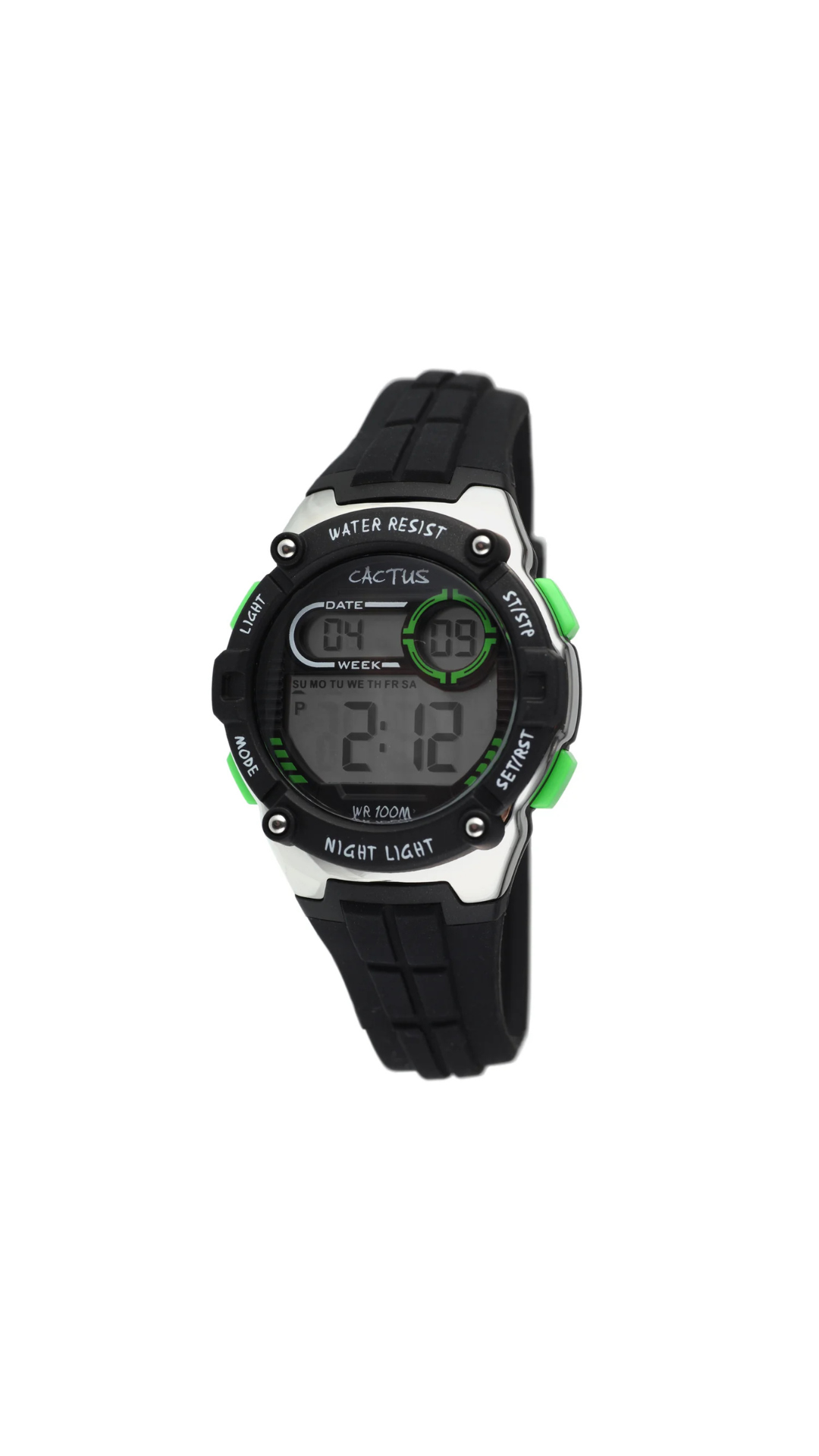 Cactus Galaxy - Kids Digital Watch - Black Green trim