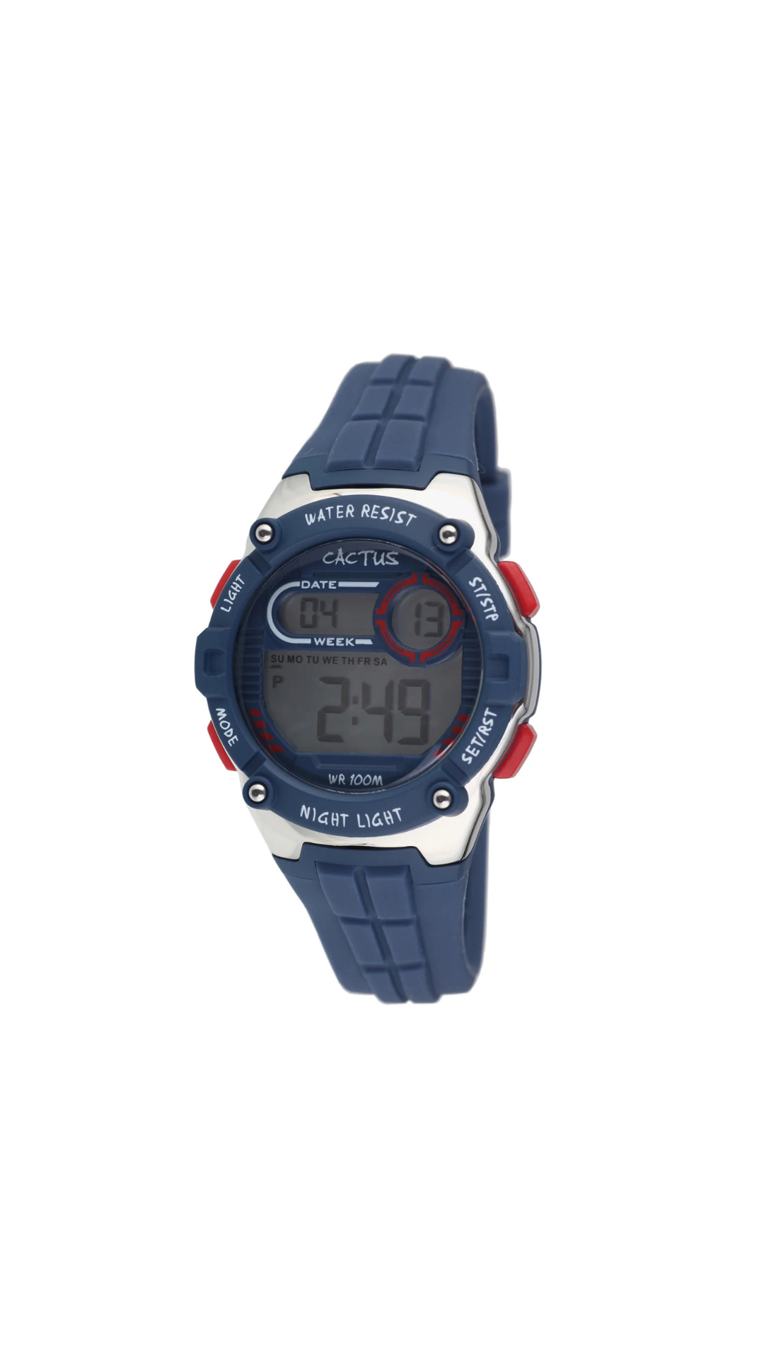 Cactus Galaxy - Kids Digital Watch - Blue Red trim