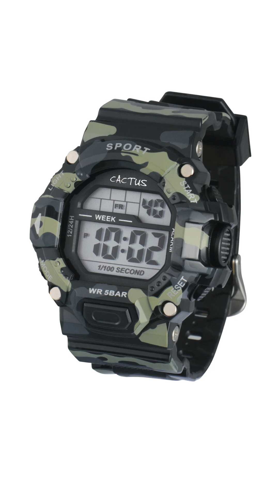 Cactus Explorer - Kids Camouflage Digital Watch - Green Black