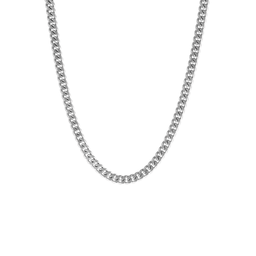 Steel & Barnett Cuban Silver Necklace - 8mm
