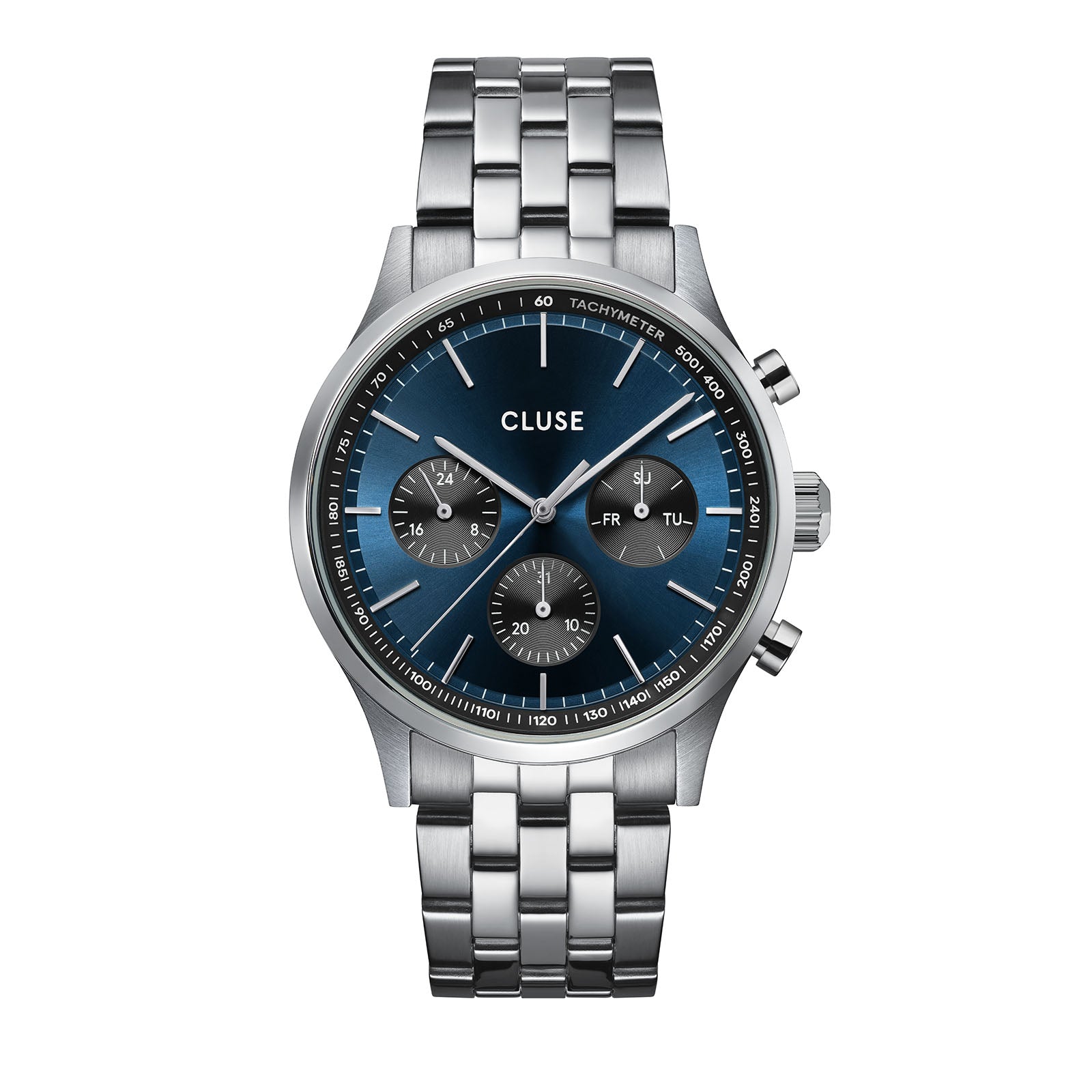 CLUSE Antheor Multifunction Blue/Silver Link Watch