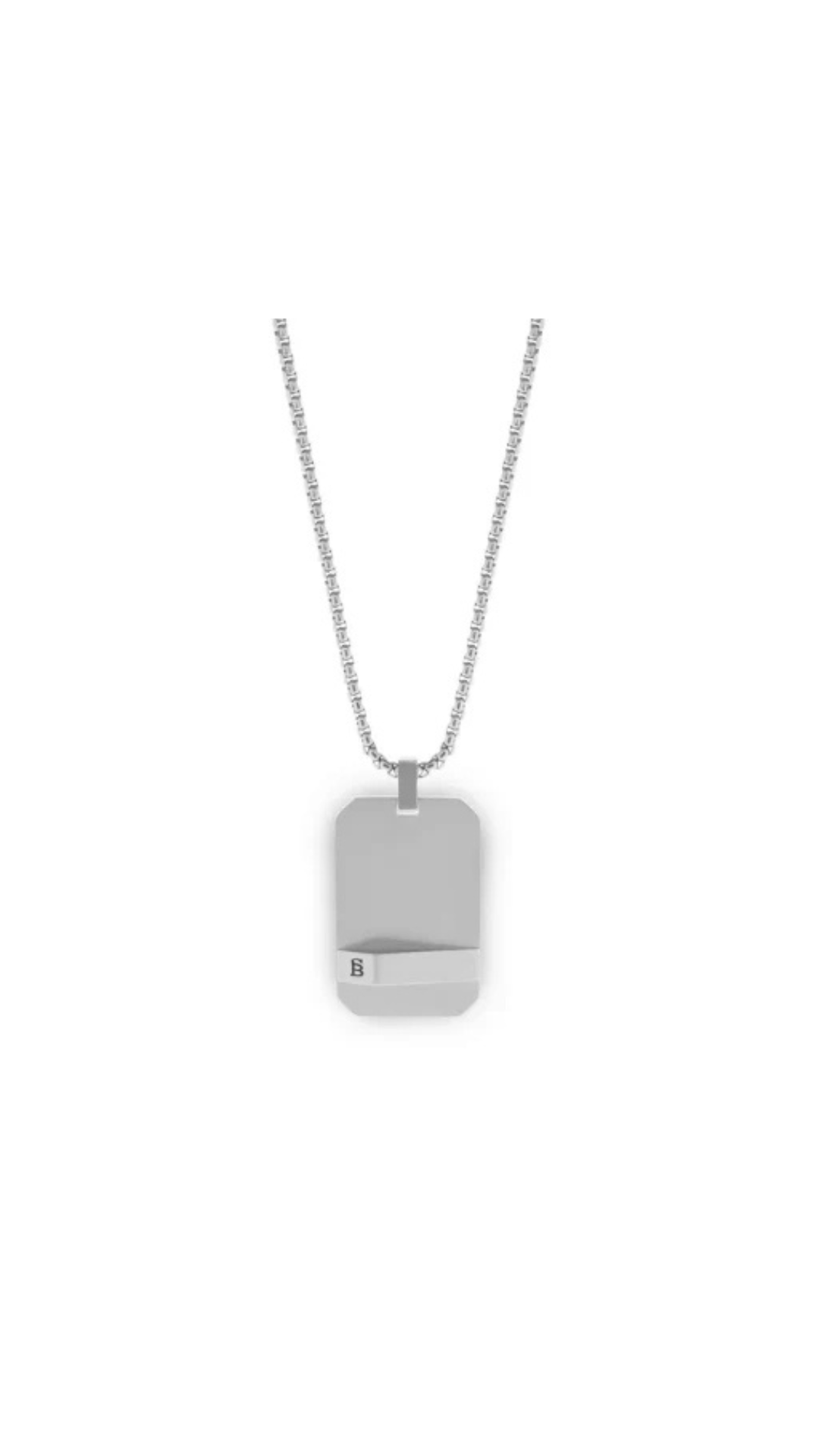 Steel & Barnett Dogtag Silver Necklace