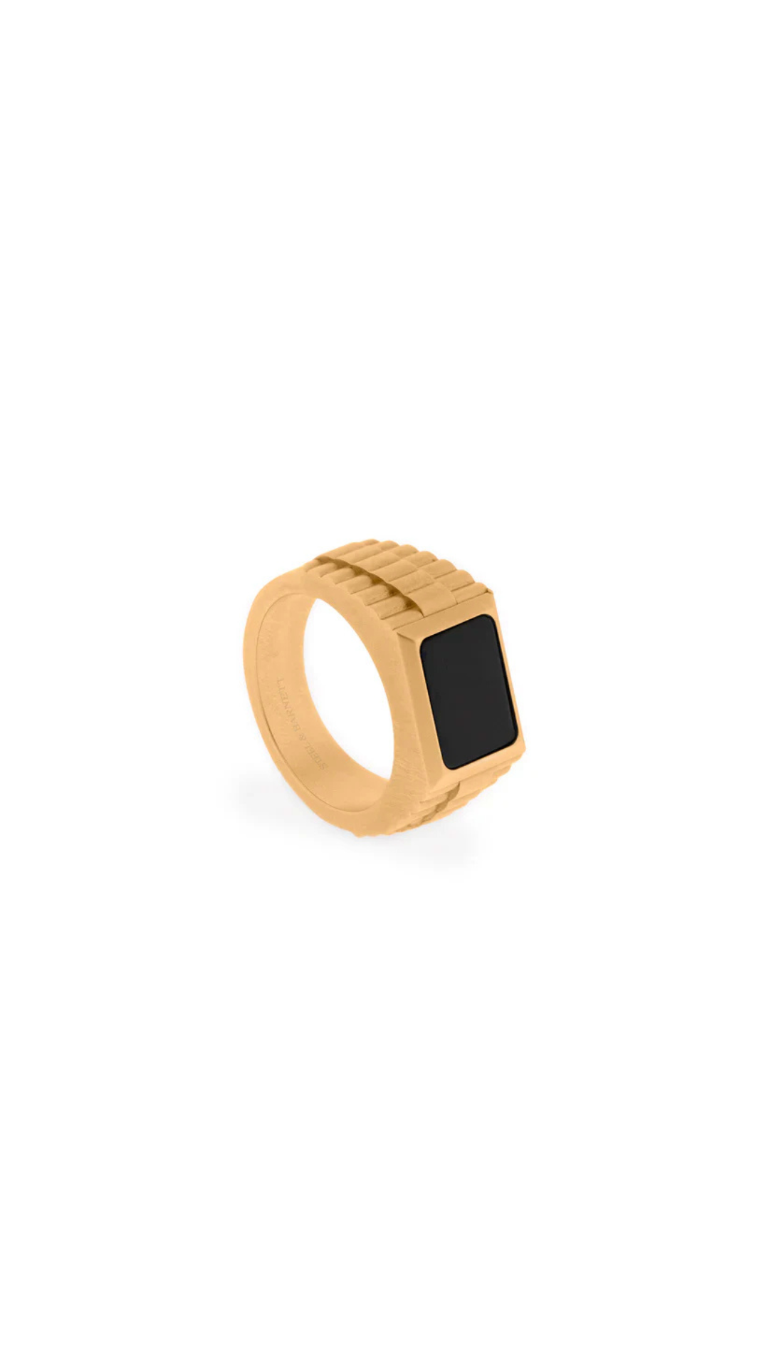 Steel & Barnett Hudson 18K Gold (PVD) & Black Onyx Gemstone Ring