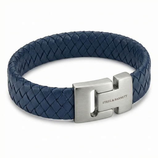 Steel & Barnett Elliot - Blue 18mm Leather Bracelet - LBE/003