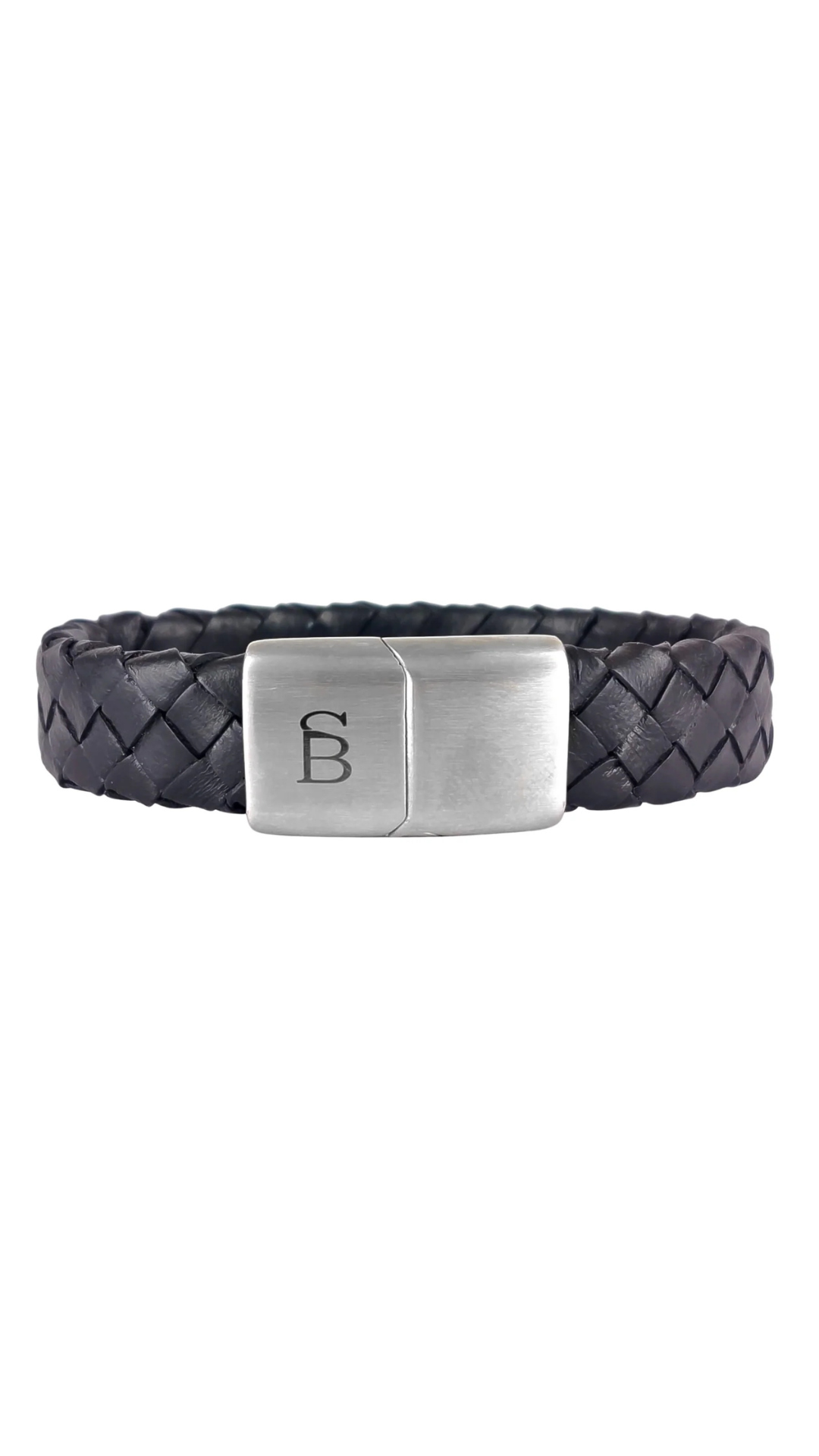 Steel & Barnett Preston Matte Black Box Braided Leather Cuff