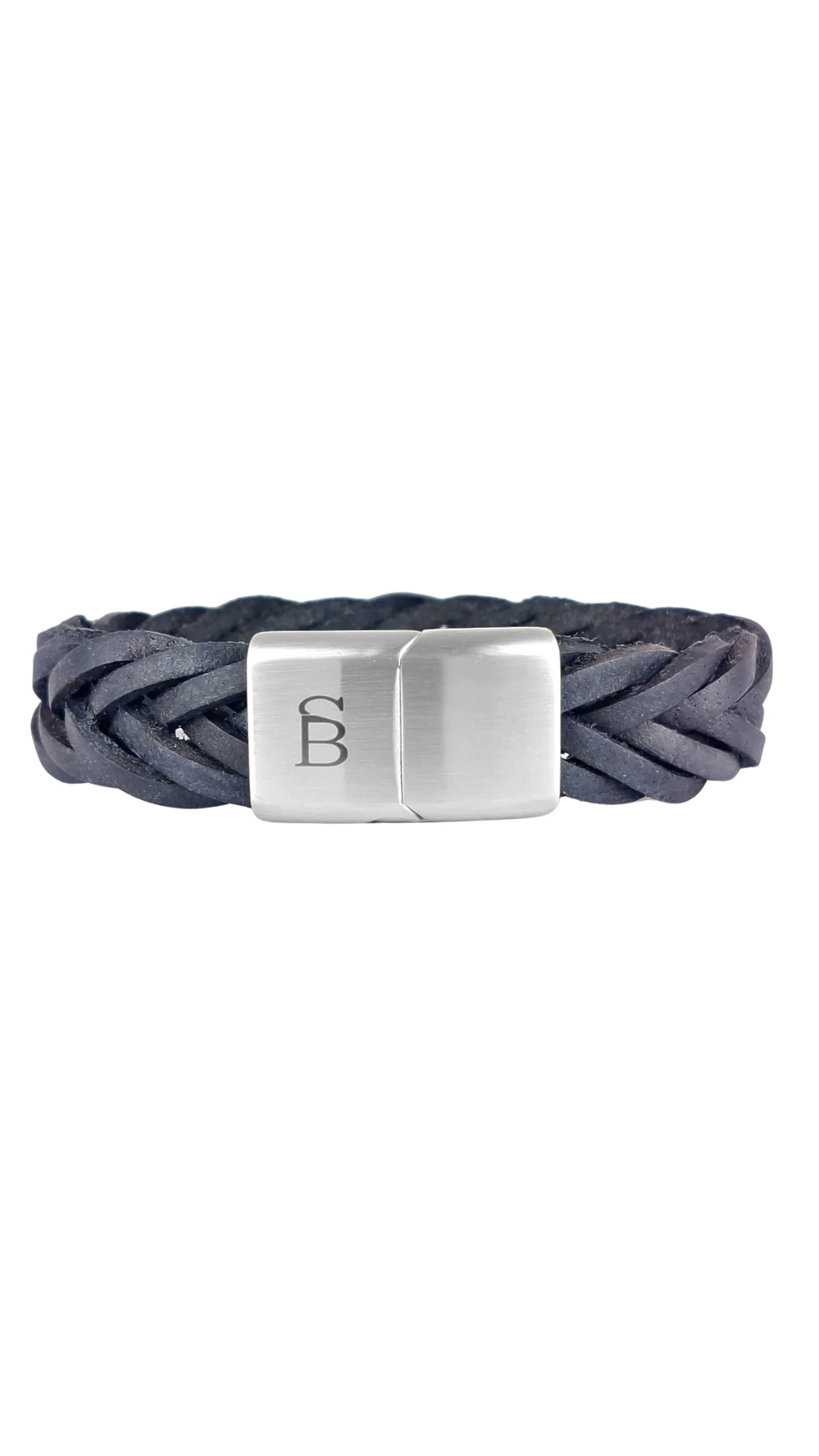 Steel & Barnett Preston Navy Sawtooth Braided Leather Cuff