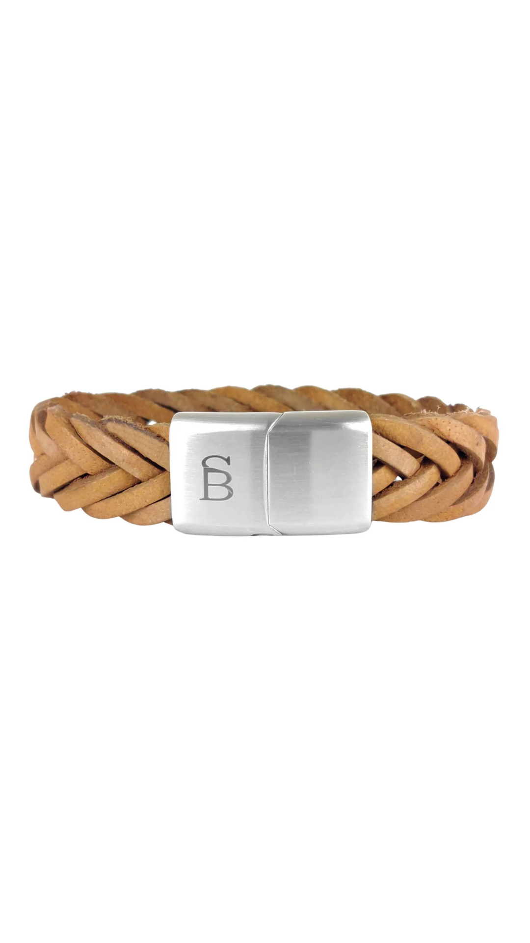 Steel & Barnett Preston Tan Sawtooth Braided Leather Cuff
