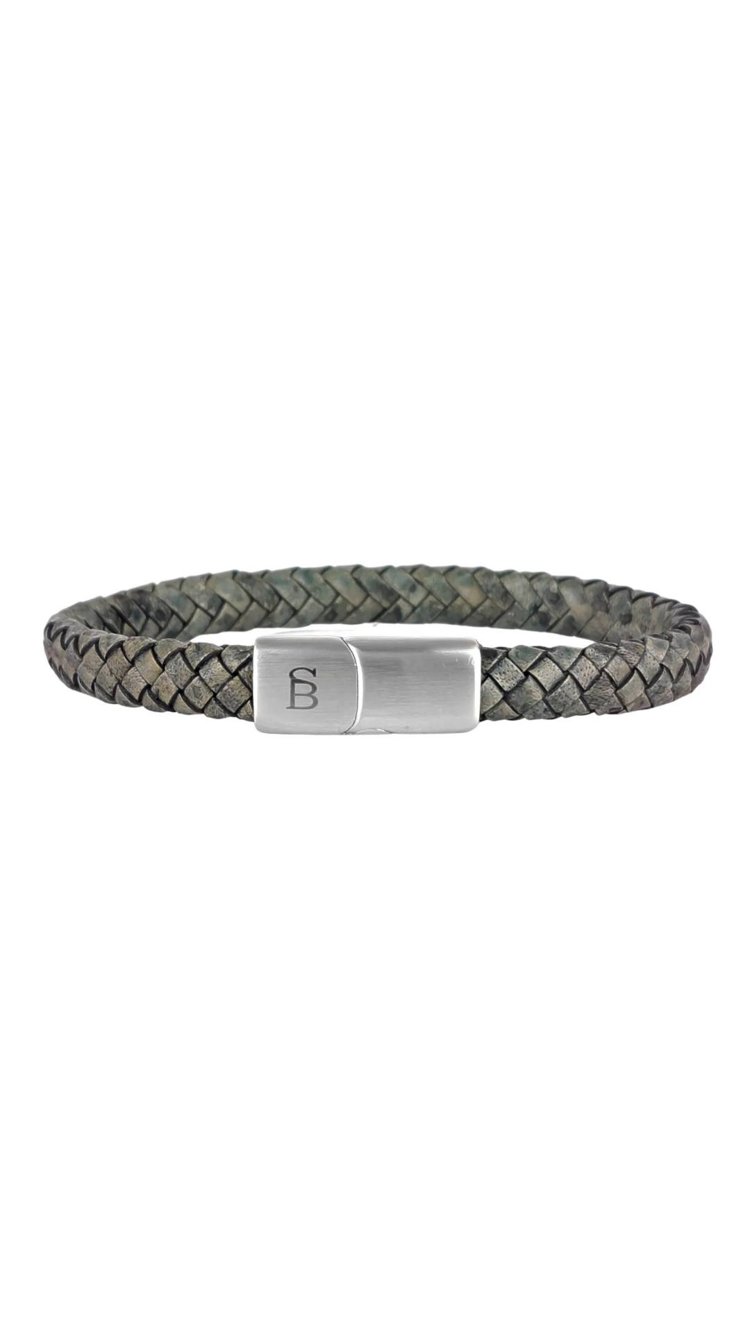 Steel & Barnett Riley Dark Green Leather Bracelet