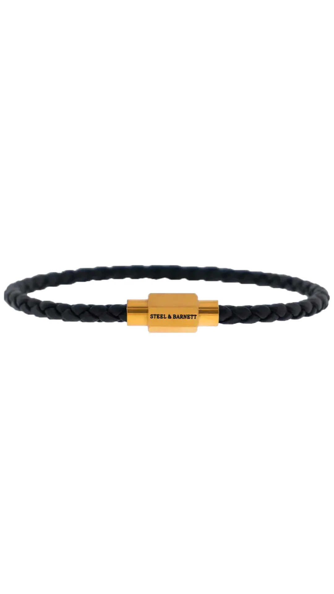 Steel & Barnett Luke Landon Black and Gold Leather Bracelet