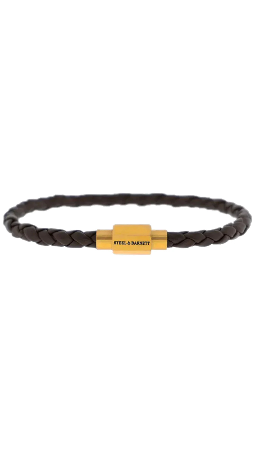 Steel & Barnett Luke Landon Brown and Gold Leather Bracelet