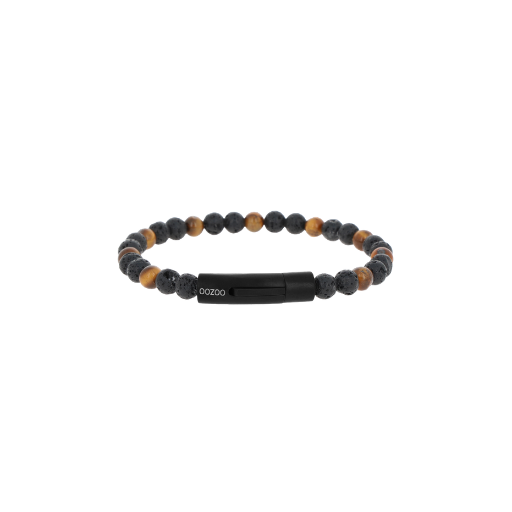 OOZOO Yellow / Black Tiger Eye & Vulcano Bracelet - SB-1065