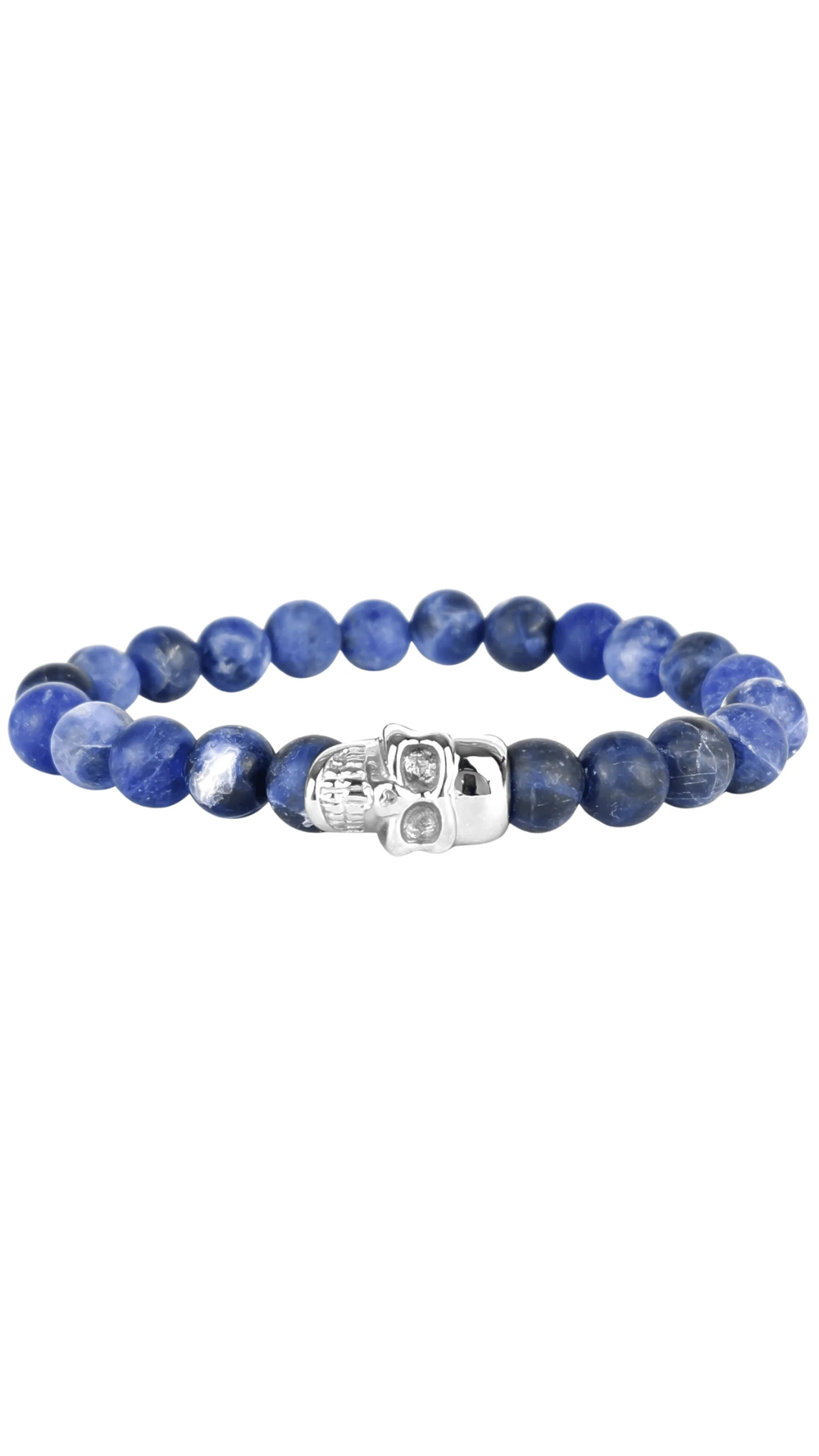 Steel & Barnett Skull Matte Navy Stone Bracelet