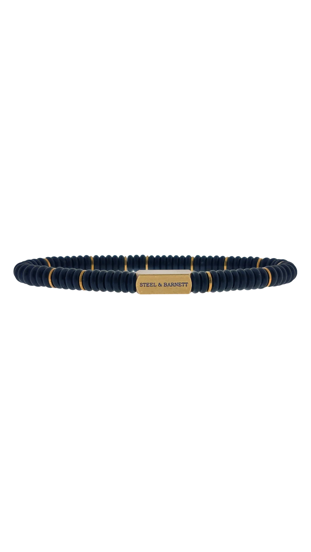 Steel & Barnett Two Tone Matte Black Stone Disc Bracelet