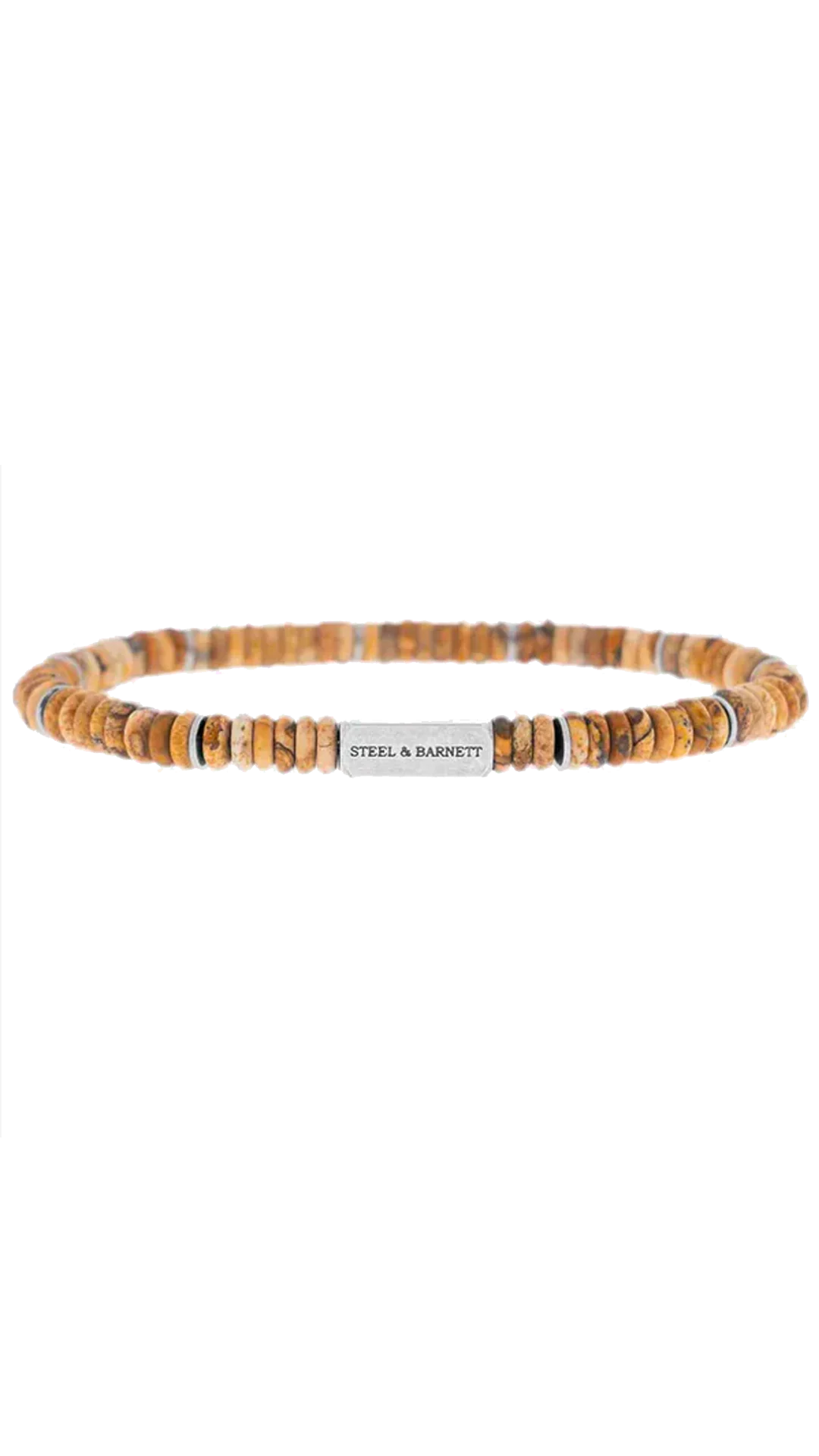 Steel & Barnett Two Tone Matte Wood Stone Disc Bracelet