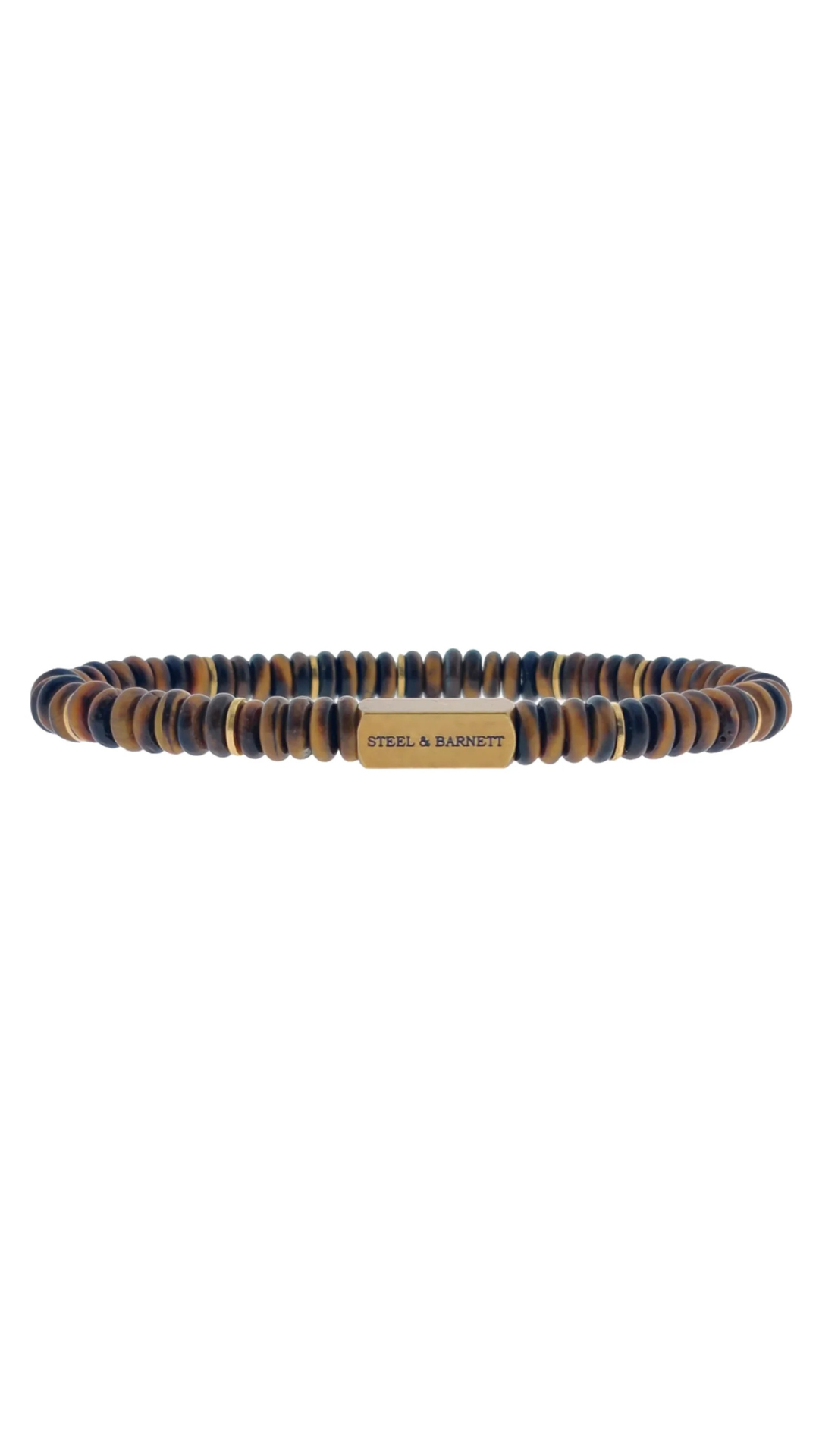 Steel & Barnett Two Tone Tiger Stone Disc Bracelet