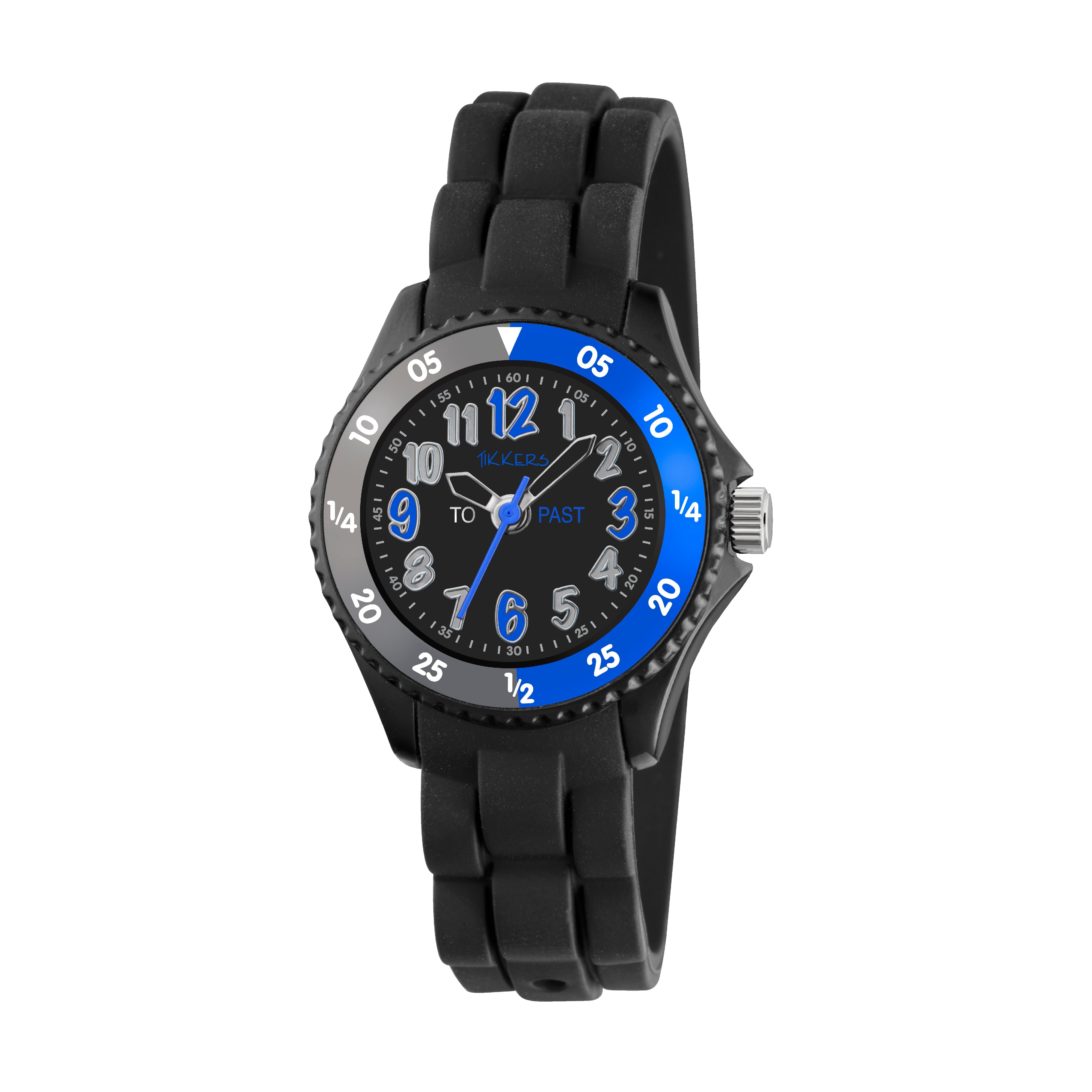 Tikkers Time Teacher Black Silicone Watch