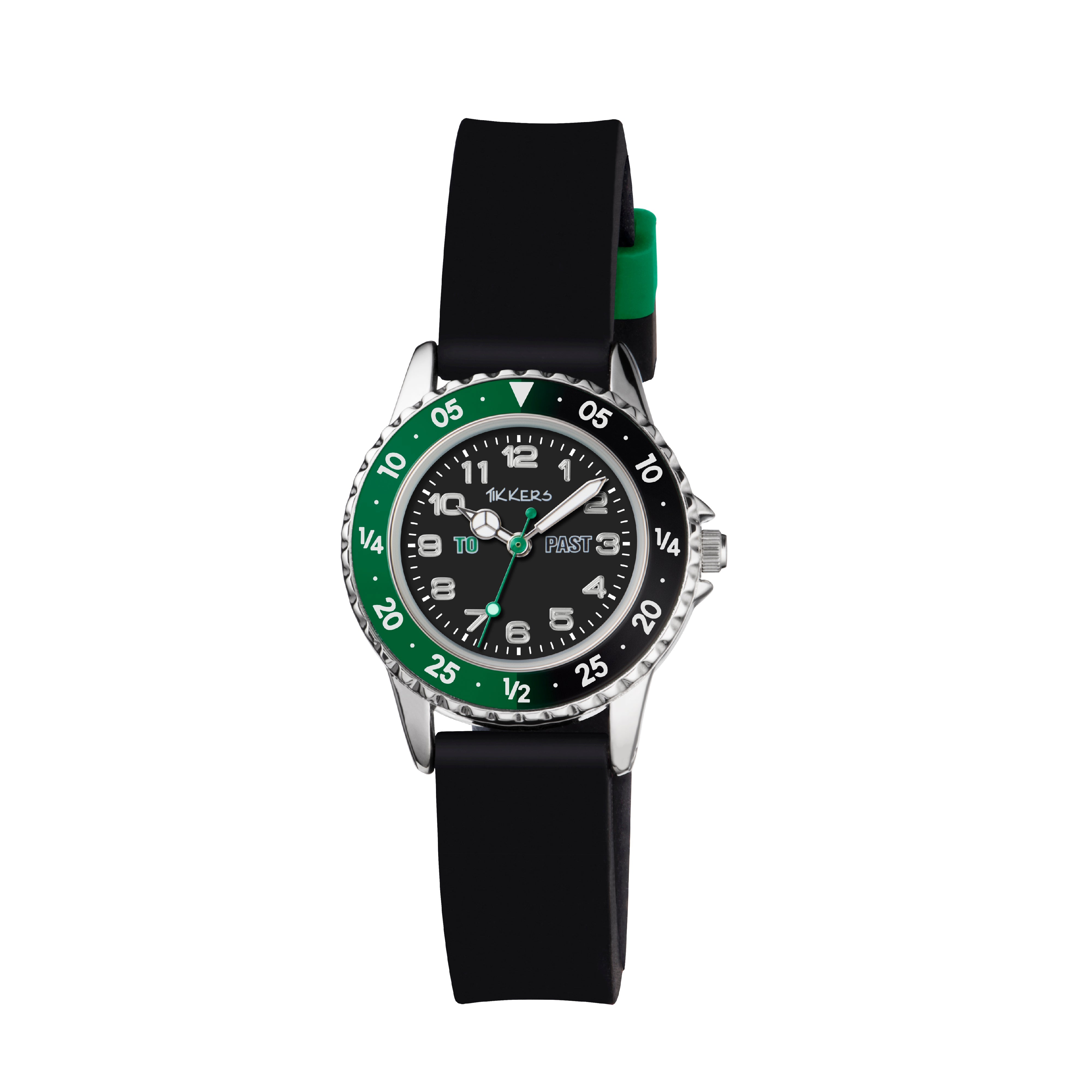 Tikkers Adventure Green Black Silicone Strap