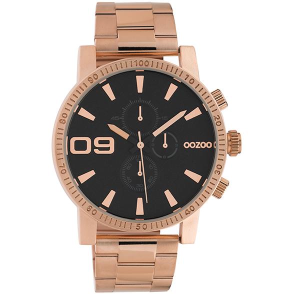 Oozoo Watch C10708 / 45mm / Rose Gold / Black