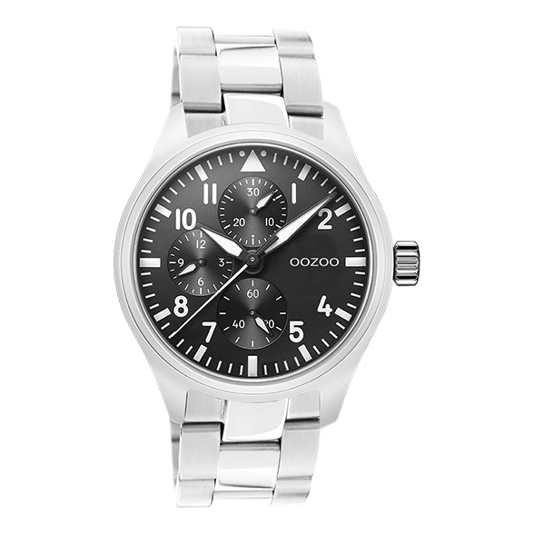 Oozoo Watch C10956 / 42mm / Silver / Black