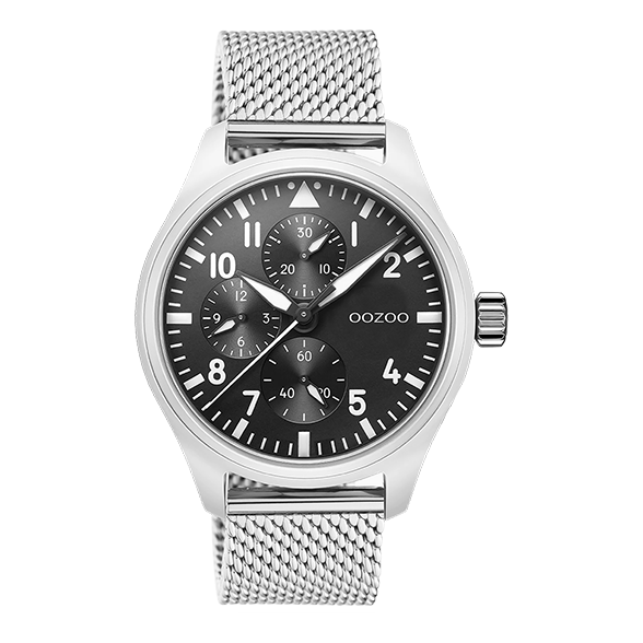 Oozoo Watch C10958 / 42mm / Silver / Black
