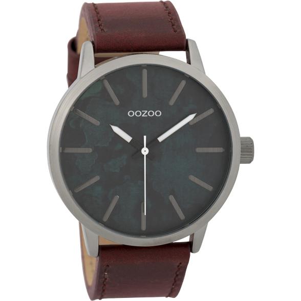 Oozoo Watch C9603 / 45mm / Red Brown / Petrol