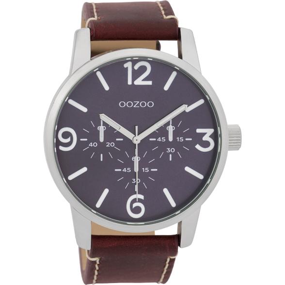 Oozoo Watch C9651 / 45mm / Red Brown / Blue